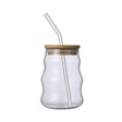 Iced Glass Mug With Straw 500ml (plain)