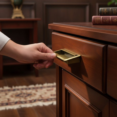 Furniture Handle Antique Brass 128mm (Made in Italy)