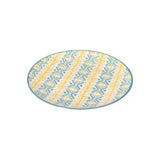Dinner Serving Oval Flat Plate 5" Yellow & Green