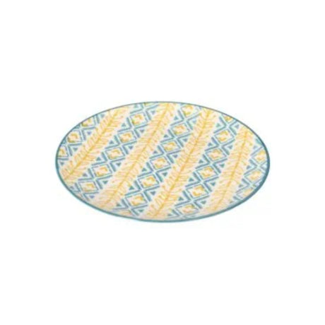Dinner Serving Oval Flat Plate 5" Yellow & Green