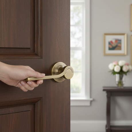 Door Lock Handle Antique Brass