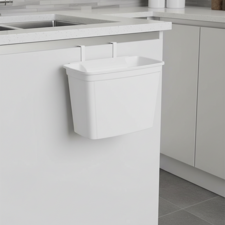 Door Trash Bin With White Support 4L