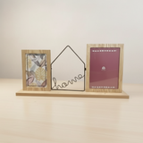 Double Wood Photo Holder Home