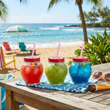 Drinking Glass Pack of 3 With Straws