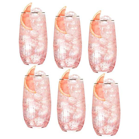 Drinking Serving Glass 410ml Gold Rimmed (Set of 6pcs)