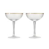 Drinking Serving Glass (Set of 2pcs) 100ml Gold Rimmed