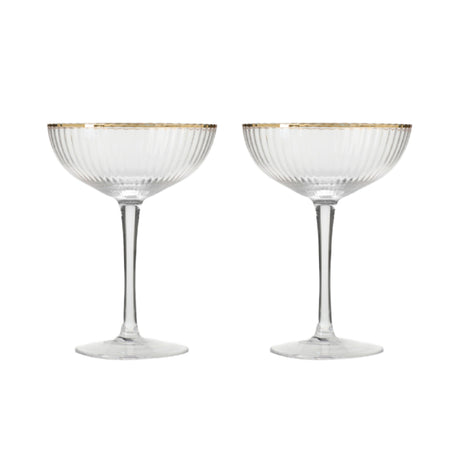 Drinking Serving Glass (Set of 2pcs) 100ml Gold Rimmed