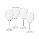 Drinking Serving Golden Rimmed Wine Glass (Set of 4pcs)
