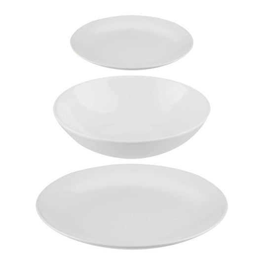 Earthenware Dinner Set White (18 Piece Set)