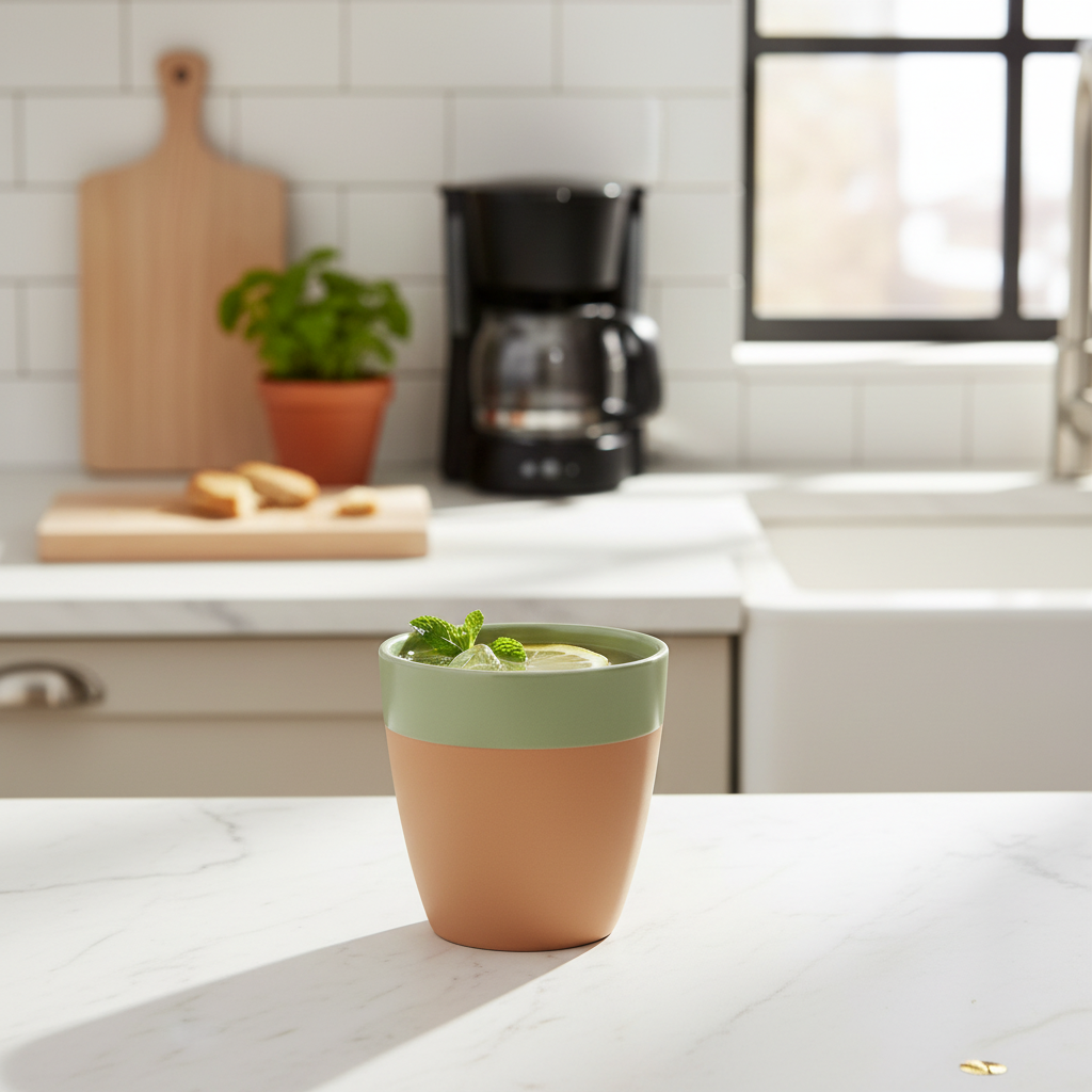 Earthenware Glass 330ml Green