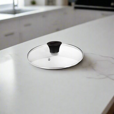 Glass Lid With Met Rim 16CM + Flonal Knob