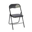 Folding Chair Quality Black Grey PVC Metal
