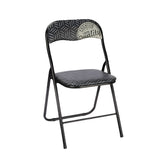 Folding Chair Quality Black Grey PVC Metal