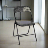 Folding Chair Quality Black Grey PVC Metal