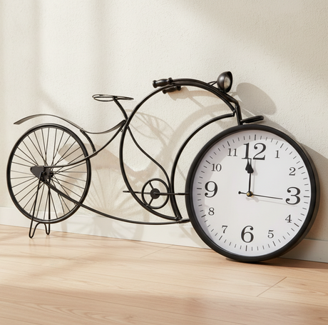 Floor/Table & Wall Clock Bicycle Black X-Large 95cm