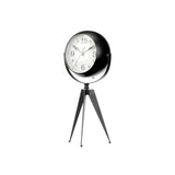 Forge Clock Oval Dial Mirror Black 32cm