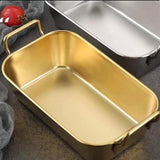 Gold Plated Rectangle Dish With Handle