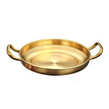 Stainless Steel Gold Plated Paella Pan 28cm