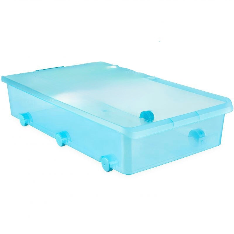 Tatay Under Bed Wheeled Storage Box Turquoise 63 Liter (Without Cover)