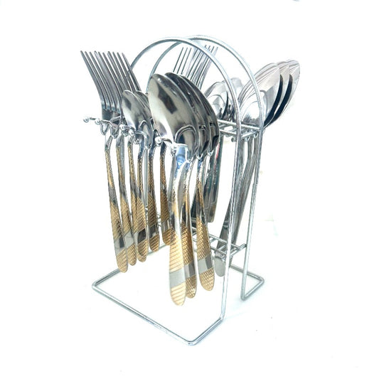 Stainless Steel Cutlery Set Gold & Silver (Set of 24pcs)