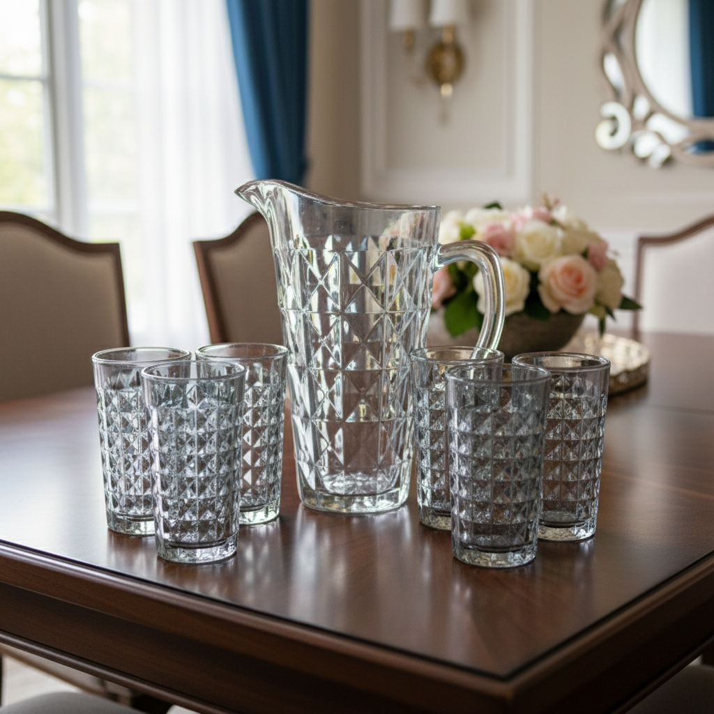Glass Water Set Grey (Set of 7)