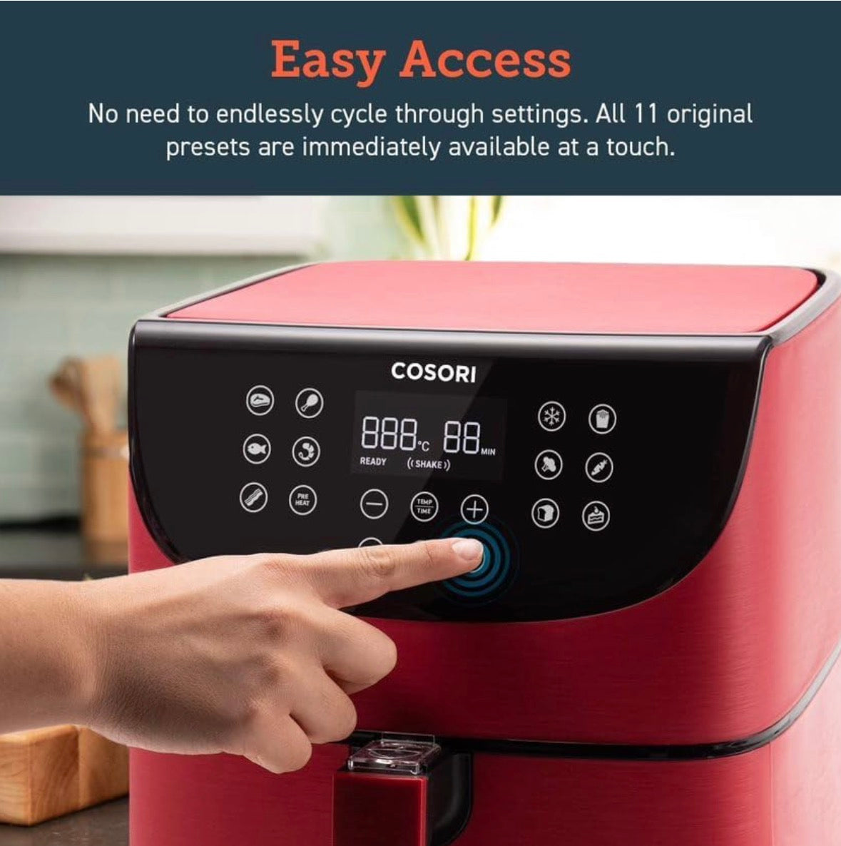 Cosori Digital Air Fryer 5.5L Red