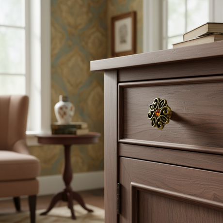 Furniture Knob Crystal Antique Bronze