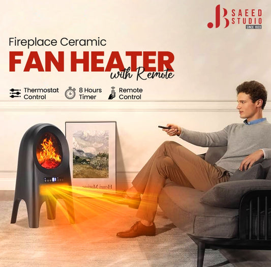 Fireplace Ceramic Fan Heater With Remote