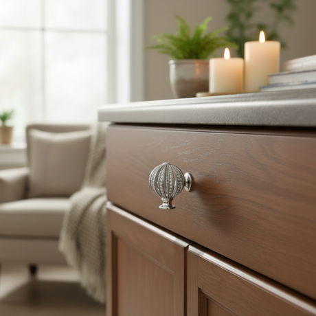 Drawer Knob Swarovski Silver Plated