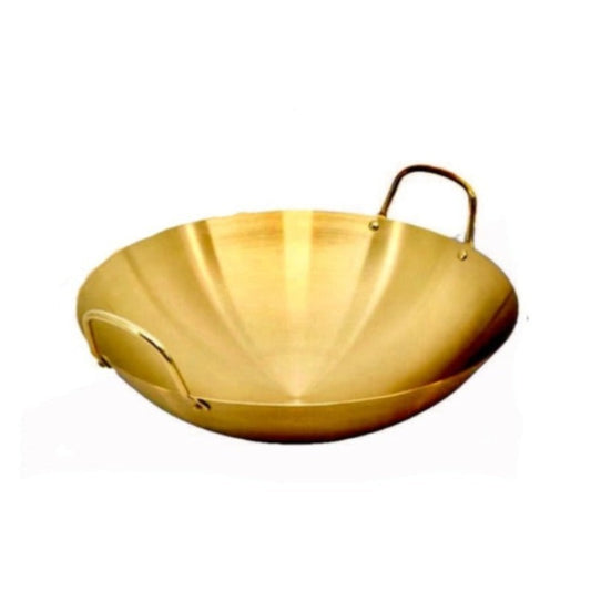 Stainless Steel Gold Plated Wok 28cm