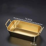 Gold Plated Rectangle Dish With Handle