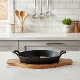Cast Iron Sizzler 22cm With Wooden Base