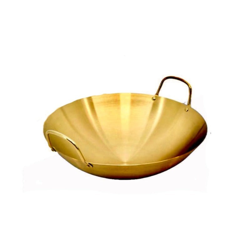 Stainless Steel Gold Plated Wok 24cm