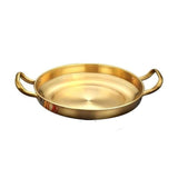 Stainless Steel Gold Plated Paella Pan 24cm