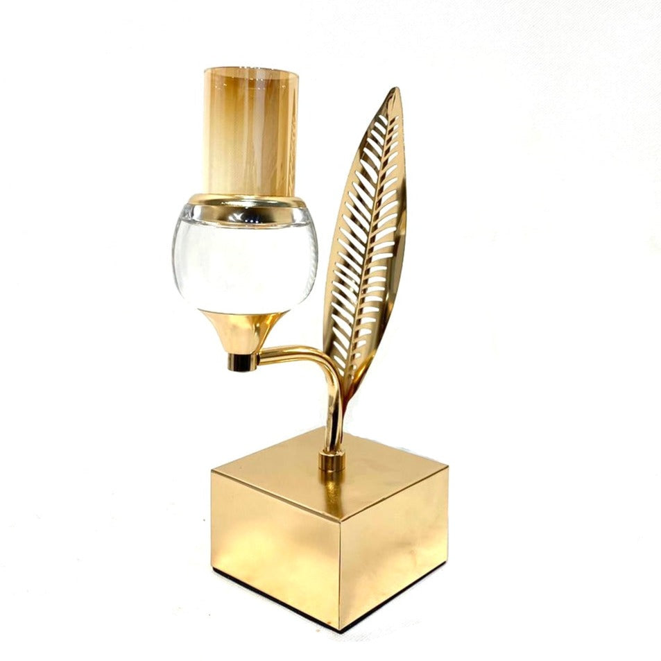 Leaf Candle Holder Gold by JB Saeed Studio Candle Holders & Lanterns
