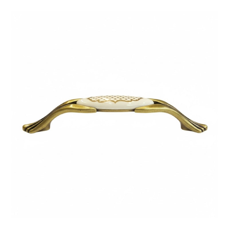 Furniture Handle Antique Brass Porcelain