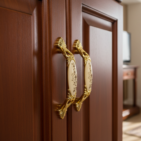 Furniture Handle Gold Porcelain