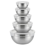 Stainless Steel Bowl With Lid Set 5pcs