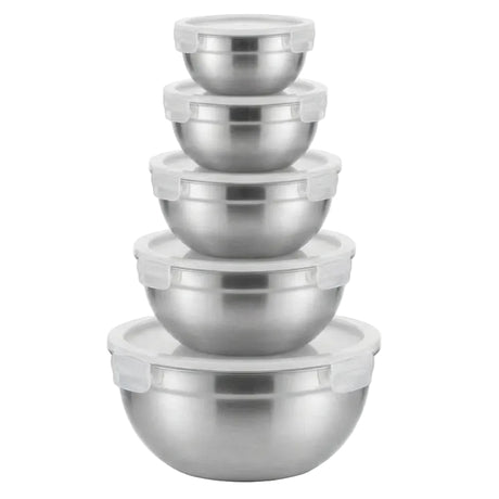 Stainless Steel Bowl With Lid Set 5pcs