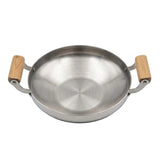 Stainless Steel Karahi With Wooden Handle 26cm