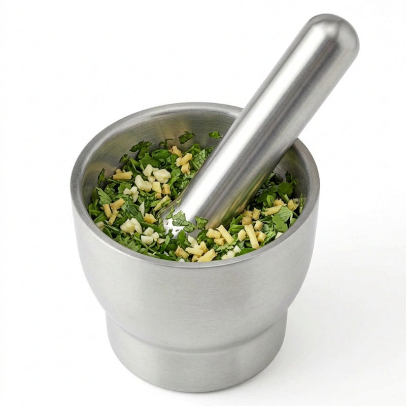 Stainless Steel Pestle & Mortar 13cm