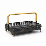 Iron Rectangle Fruit Basket Black