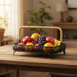 Iron Rectangle Fruit Basket Black