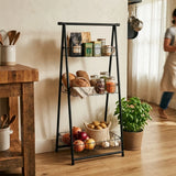 Metal Three Tiers Shelf Black