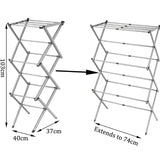 Foldable 3 Tier Cloth Dryer Black Metal/Steel