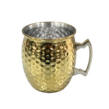 Stainless Steel Hammered Mug Gold 500ml