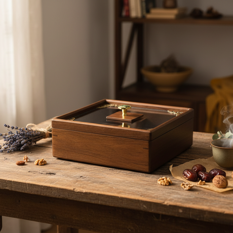 Dry Fruit Box Wooden Square