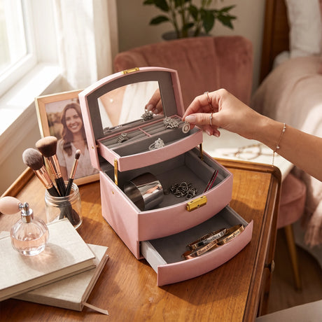 3 Level Mirror Jewellery Box