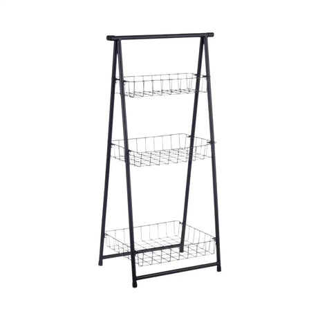 Metal Three Tiers Shelf Black