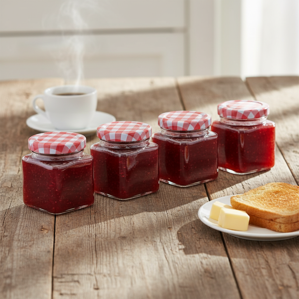 Glass Jar With Metal Lid (Set of 4 Pcs)